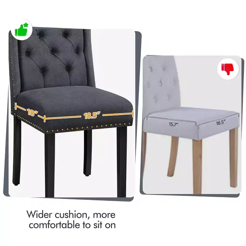 Yaheetech Button Tufted Dining Chairs Set of 2
