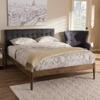 Jupiter Mid Tufted Platform Bed Gray - Baxton Studio