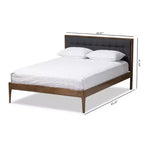 Jupiter Mid Tufted Platform Bed Gray - Baxton Studio