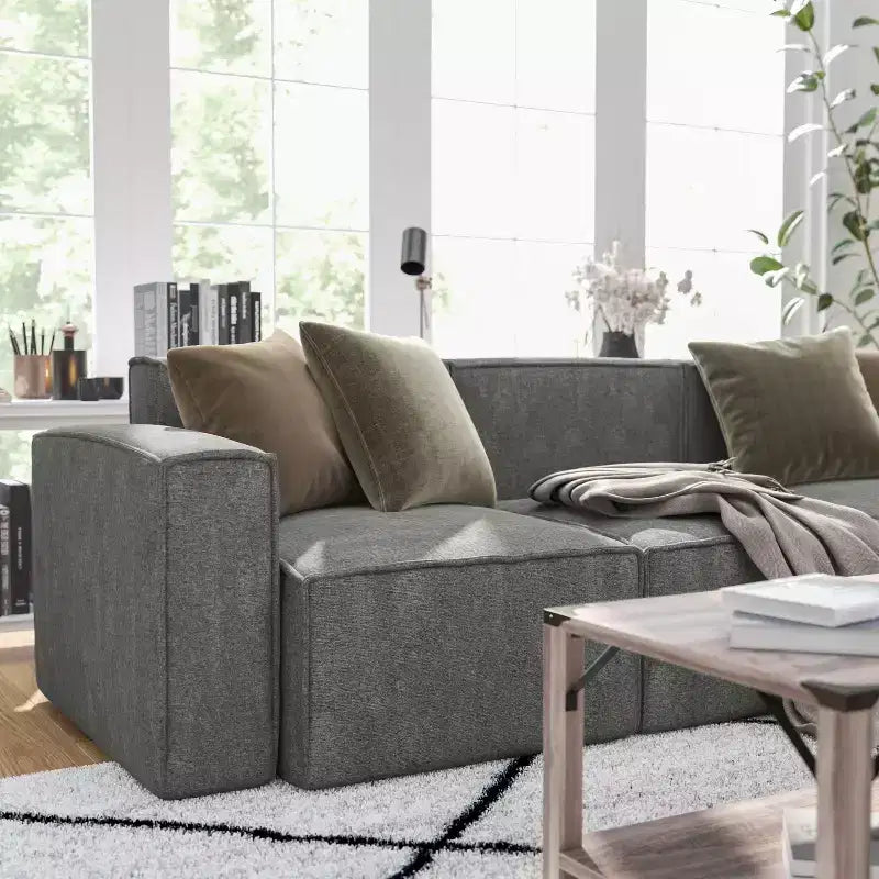 Sedia modulare sinistra con bracciolo Merrick Lane