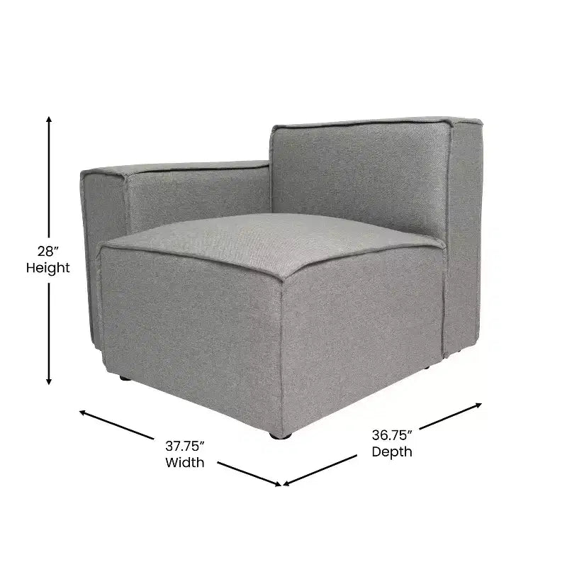 Sedia modulare sinistra con bracciolo Merrick Lane