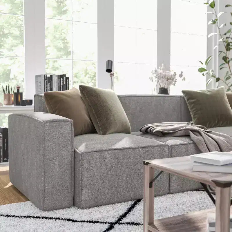Merrick Lane Modular Left Side Chair with Arm Rest