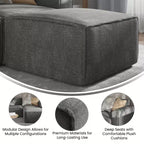 Flash Furniture Bridgetown Luxury Modular Sectional Sofa, Ottoman Seat