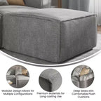 Flash Furniture Bridgetown Luxury Modular Sectional Sofa, Ottoman Seat