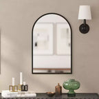 Merrick Lane Arched Metal Framed Wall Mirror for Entryways, Dining Rooms, and Living Rooms
