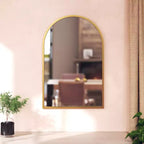 Merrick Lane Arched Metal Framed Wall Mirror for Entryways, Dining Rooms, and Living Rooms