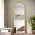 Merrick Lane Arched Metal Framed Wall Mirror for Entryways, Dining Rooms, and Living Rooms