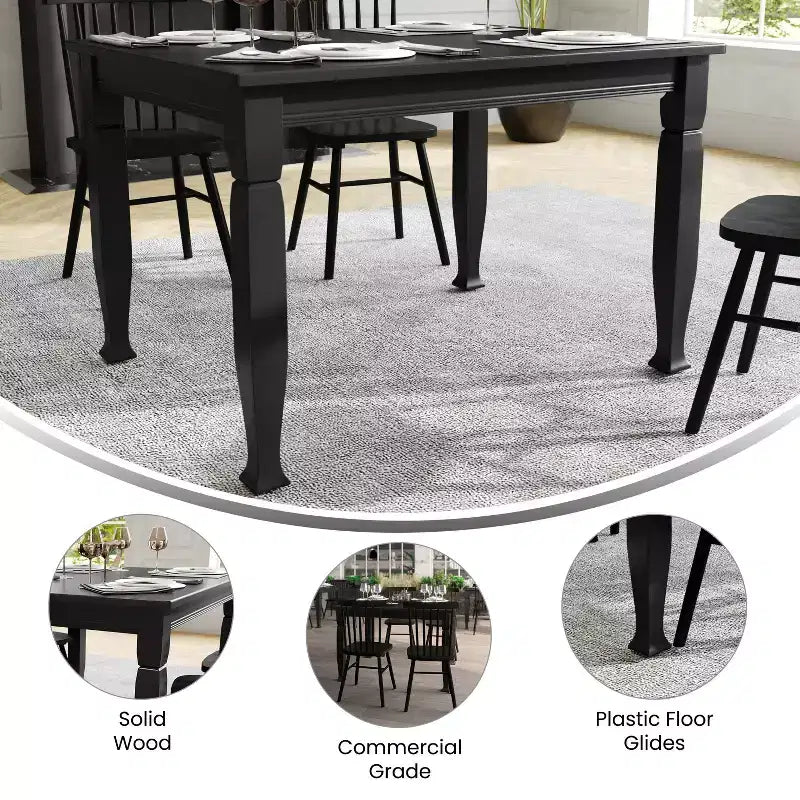 Tavolo da pranzo in legno Merrick Lane con gambe scolpite