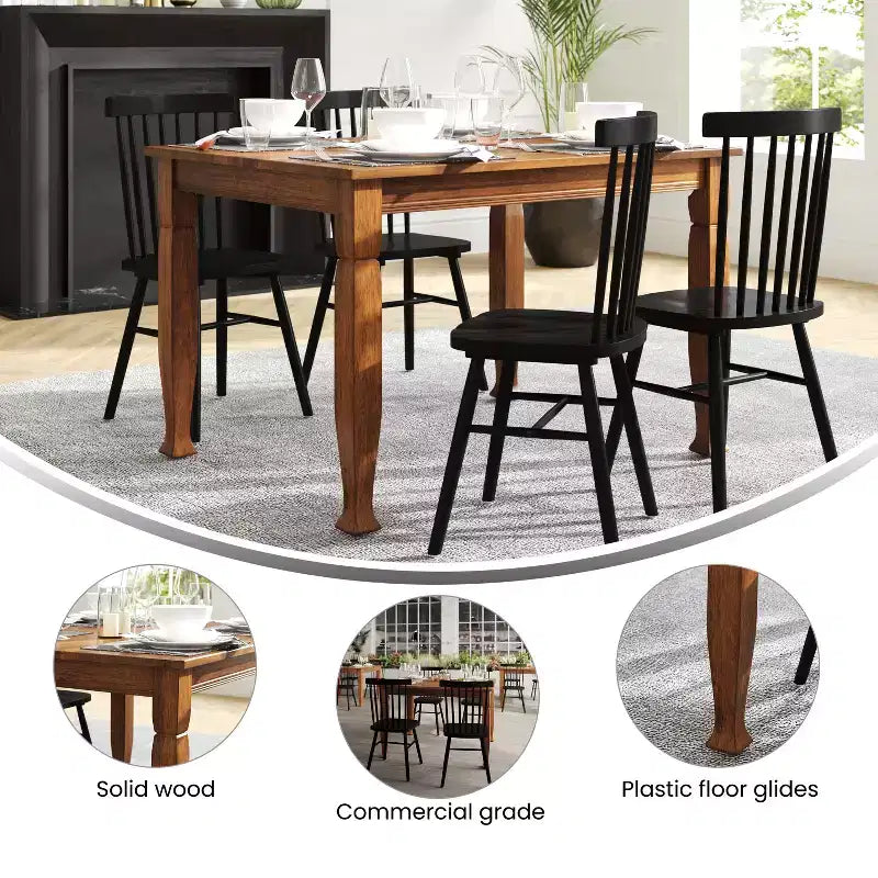 Tavolo da pranzo in legno Merrick Lane con gambe scolpite