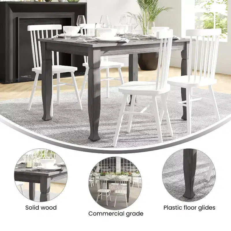 Tavolo da pranzo in legno Merrick Lane con gambe scolpite