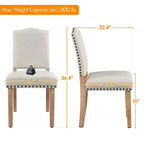 Yaheetech 2Pcs Upholstered Kitchen Chairs for Living Room Dining Room