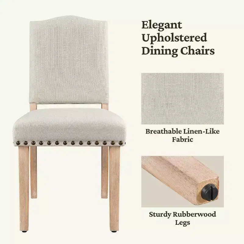 Yaheetech 2Pcs Upholstered Kitchen Chairs for Living Room Dining Room