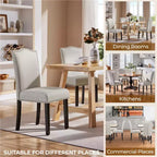 Yaheetech Set of 2 Modern Fabric Upholstered Dining Chairs for Living Room Dining Room, Beige