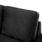Divano sezionale a L a 5 posti con funzione letto, con pouf contenitore, vano contenitore nel bracciolo e ricarica USB per soggiorno, 84,75 pollici