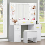 Toeletta con prese incorporate e specchio illuminato, 55,1A x 43,3L x 15,74P
