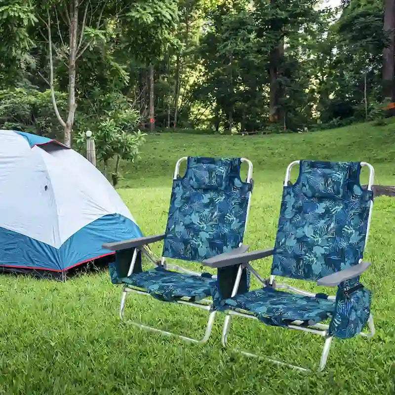 Costway 4-Pack Folding Backpack Beach Chair 5-Position Outdoor - See Details