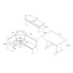 Hannah Breakfast Nook - Set da pranzo 3 pezzi