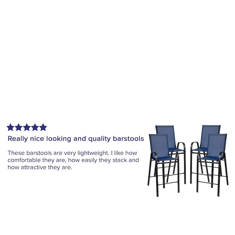 Set di 4 Sgabelli da Bar da Esterno in Materiale Flex Comfort - Sgabello da Giardino