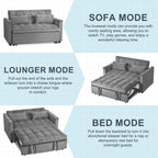 Modern Velvet Loveseat Futon Sofa Couch Pullout Bed, Small Love Seat Lounge Sofa w/Reclining Backrest, Toss Pillows, Pockets