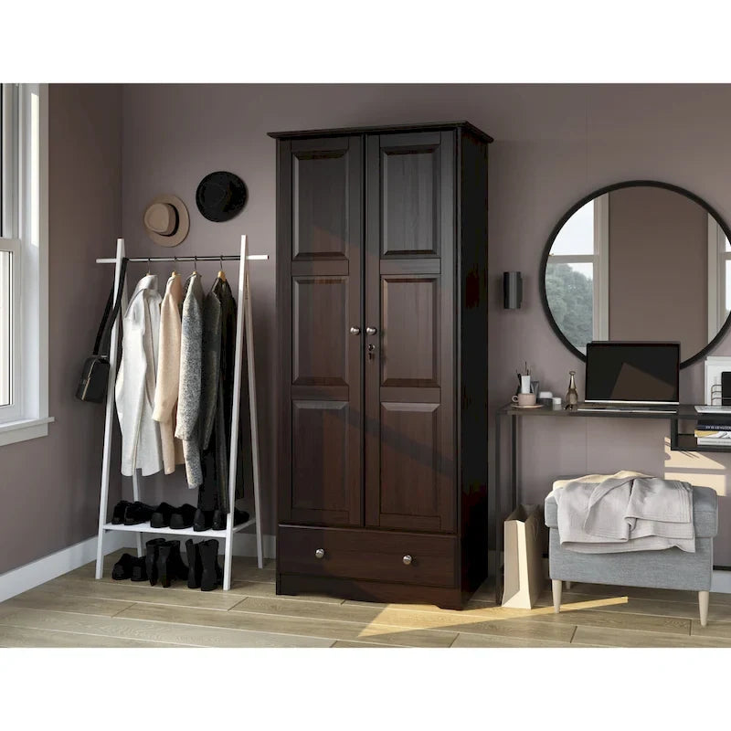 Armadio flessibile Palace Imports 100% in legno massello con maniglie in metallo o in legno
