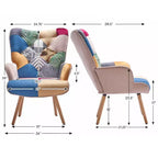 FERPIT Accent Chair Wingback Design with Rubberwood Legs & Levelers