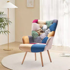 FERPIT Accent Chair Wingback Design with Rubberwood Legs & Levelers
