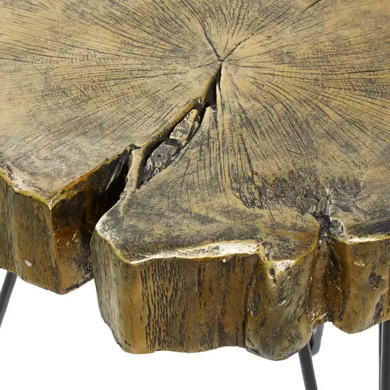 Modern Polystone and Metal Accent Table - Olivia & May