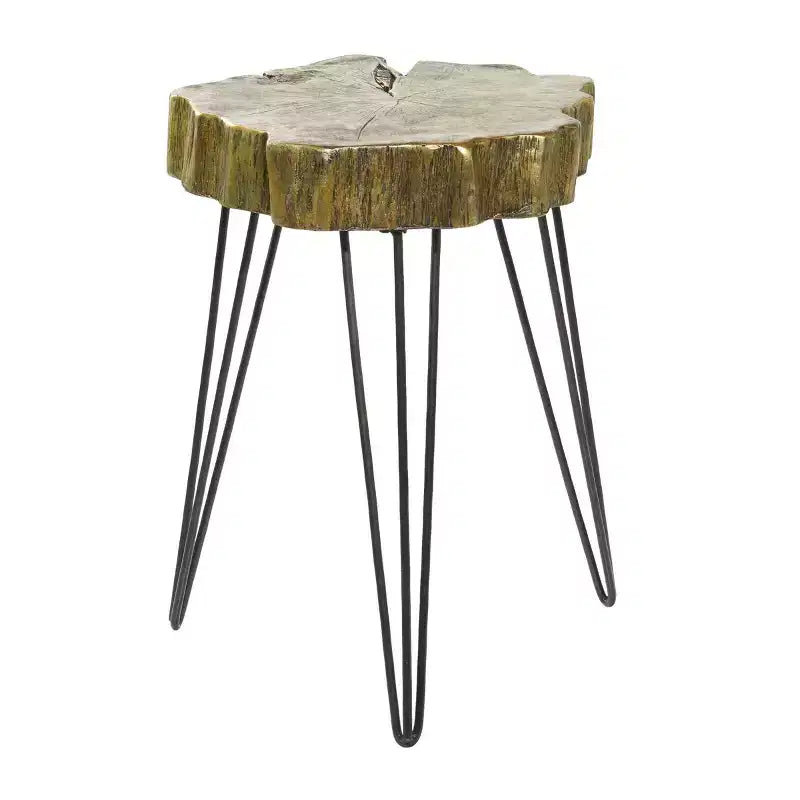 Modern Polystone and Metal Accent Table - Olivia & May