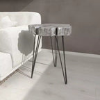 Tavolino d'appoggio Olivia & May moderno in polystone e metallo