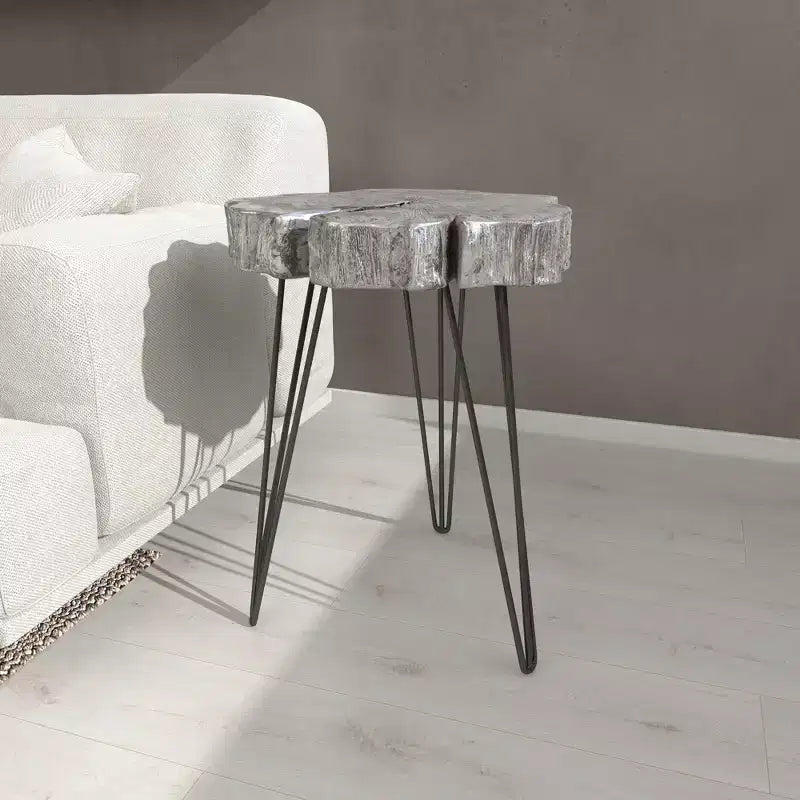Tavolino d'appoggio Olivia & May moderno in polystone e metallo