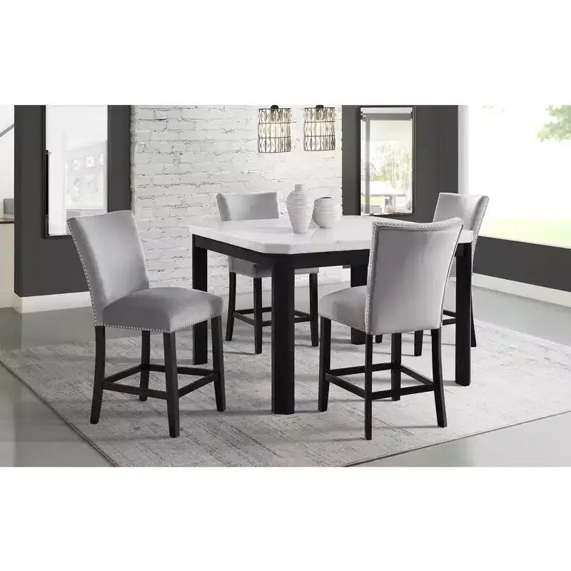 Set of 2 Celine Velvet Counter Height Barstools - Picket House Furnishings