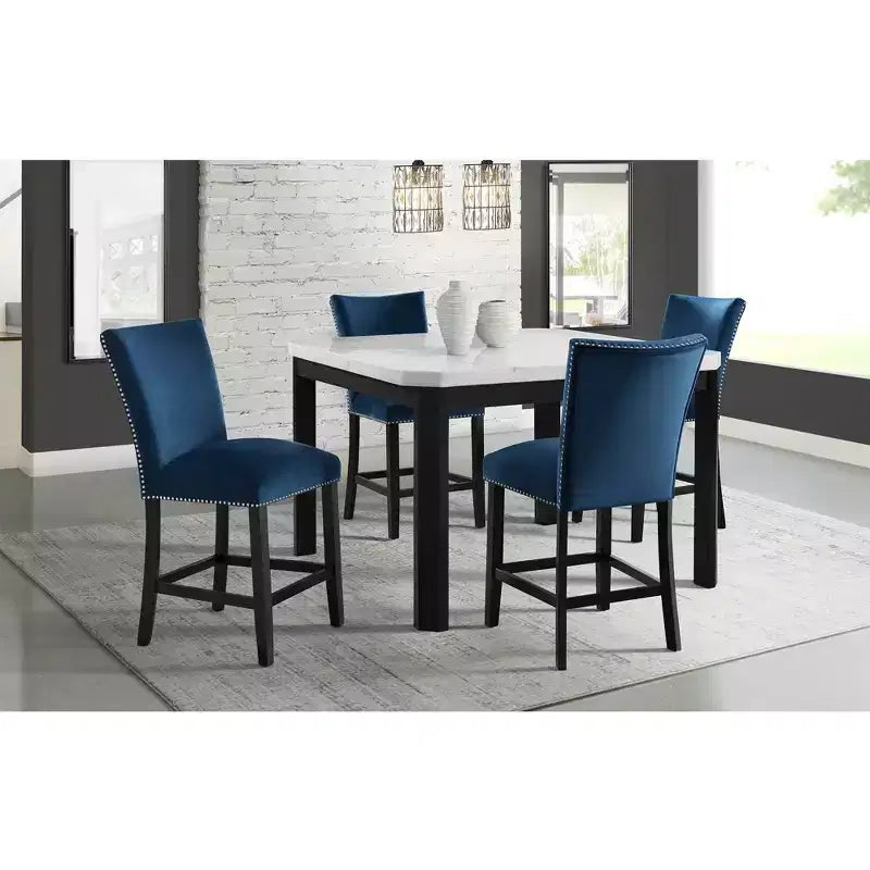 Set of 2 Celine Velvet Counter Height Barstools - Picket House Furnishings