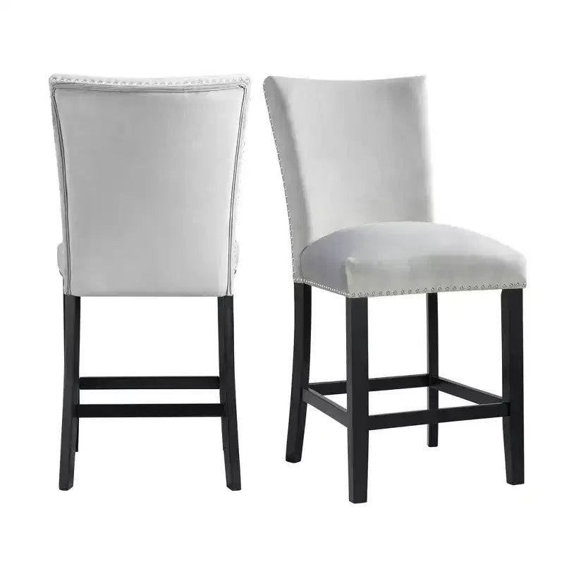 Set of 2 Celine Velvet Counter Height Barstools - Picket House Furnishings