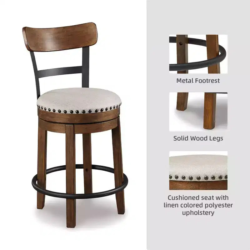 Valebeck Upholstered Swivel Counter Height Barstool - Signature Design by Ashley