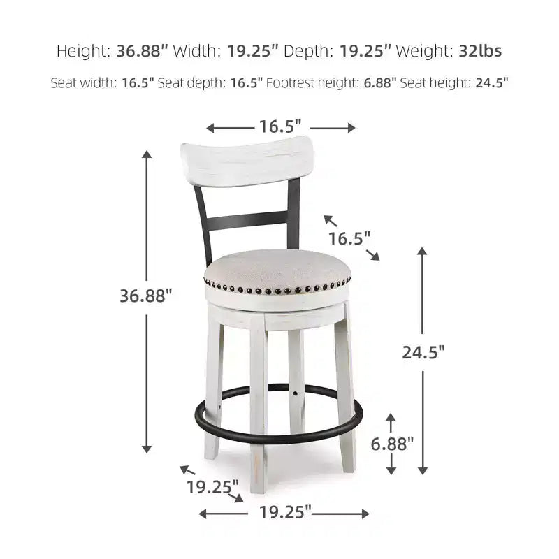 Valebeck Upholstered Swivel Counter Height Barstool - Signature Design by Ashley