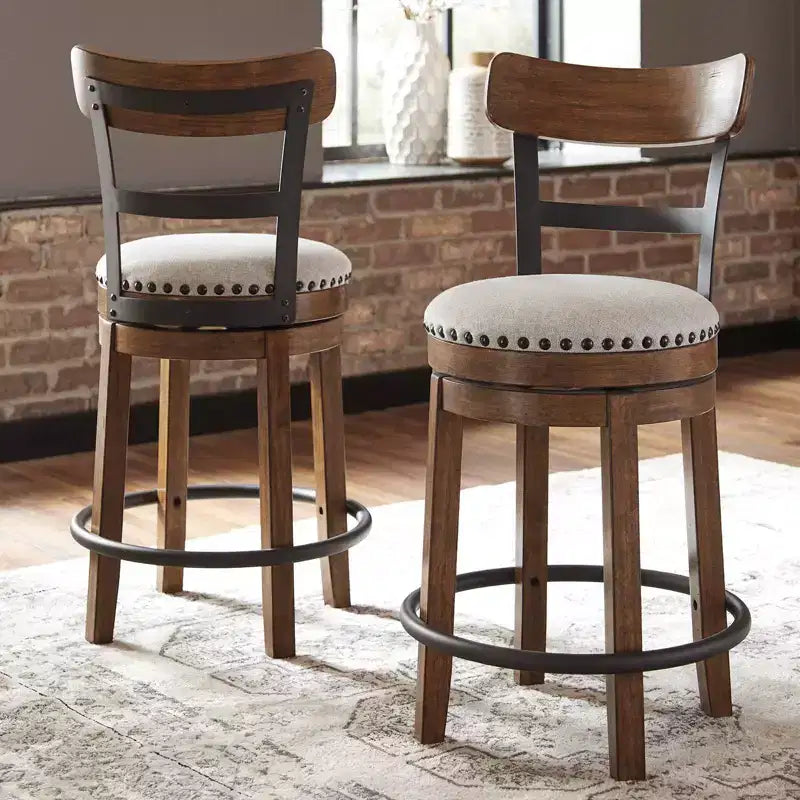 Valebeck Upholstered Swivel Counter Height Barstool - Signature Design by Ashley