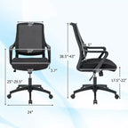 Costway Ergonomic Office Chair Height-adjustable Breathable Mesh Chair w/ Armrest