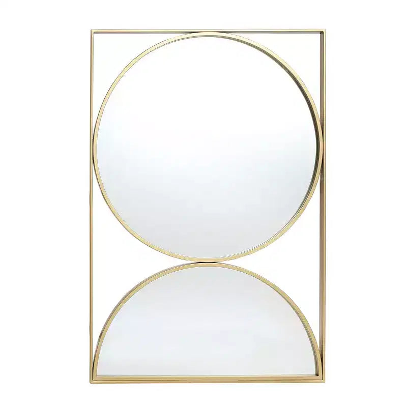 LuxenHome Gold Hourglass Frame Metal Modern Accent Wall Mirror