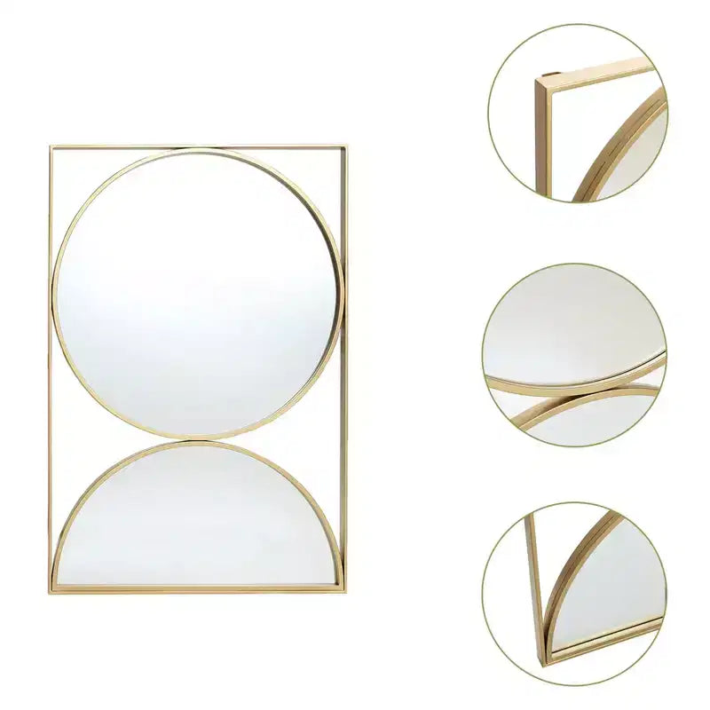 LuxenHome Gold Hourglass Frame Metal Modern Accent Wall Mirror