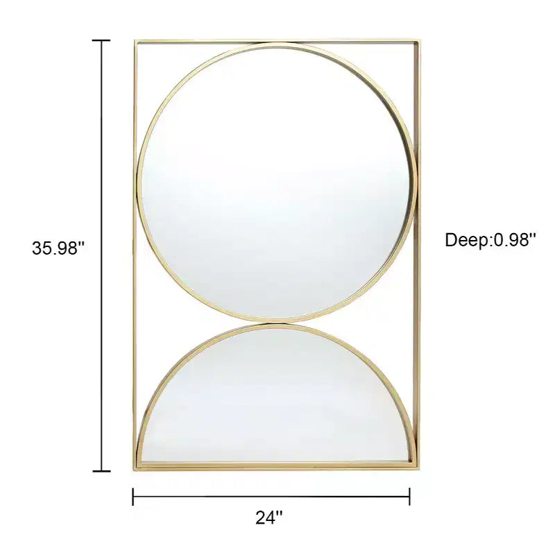 LuxenHome Gold Hourglass Frame Metal Modern Accent Wall Mirror