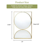 LuxenHome Gold Hourglass Frame Metal Modern Accent Wall Mirror