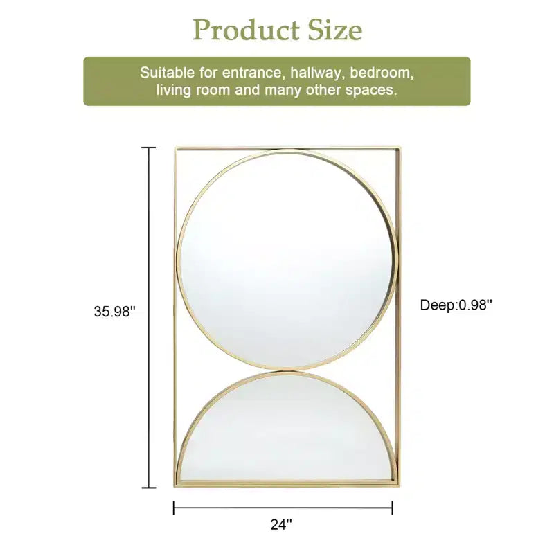 LuxenHome Gold Hourglass Frame Metal Modern Accent Wall Mirror