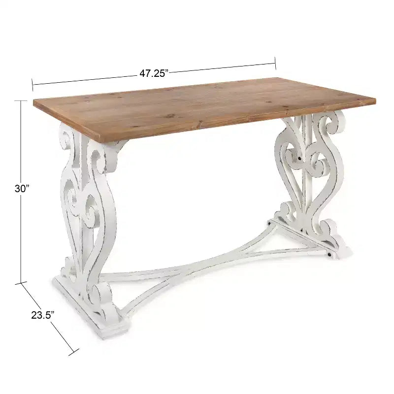 Kate and Laurel Wyldwood Rustic Carved Wood Desk