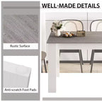 Costway 5 PCS Dining Set Modern Rectangle Table & 4 Rubber Wood Chairs Kitchen Breakfast