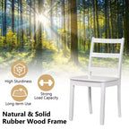 Costway 5 PCS Dining Set Modern Rectangle Table & 4 Rubber Wood Chairs Kitchen Breakfast
