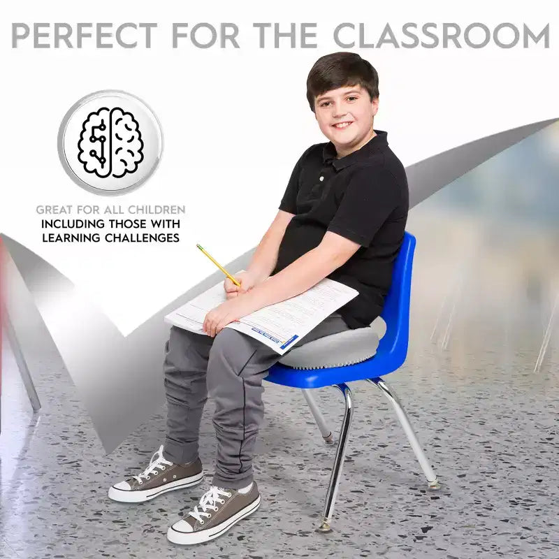Bouncyband Big Wiggle Seat Sensory Cushion, Silver
