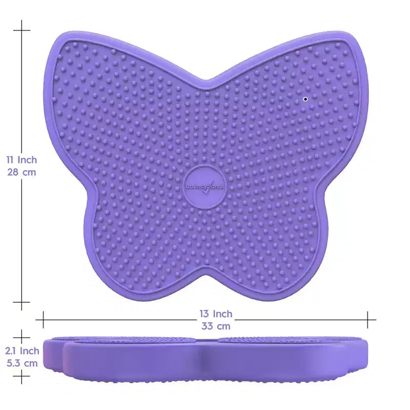 Bouncyband Wiggle Seat Sensory Cushion, Purple Butterfly