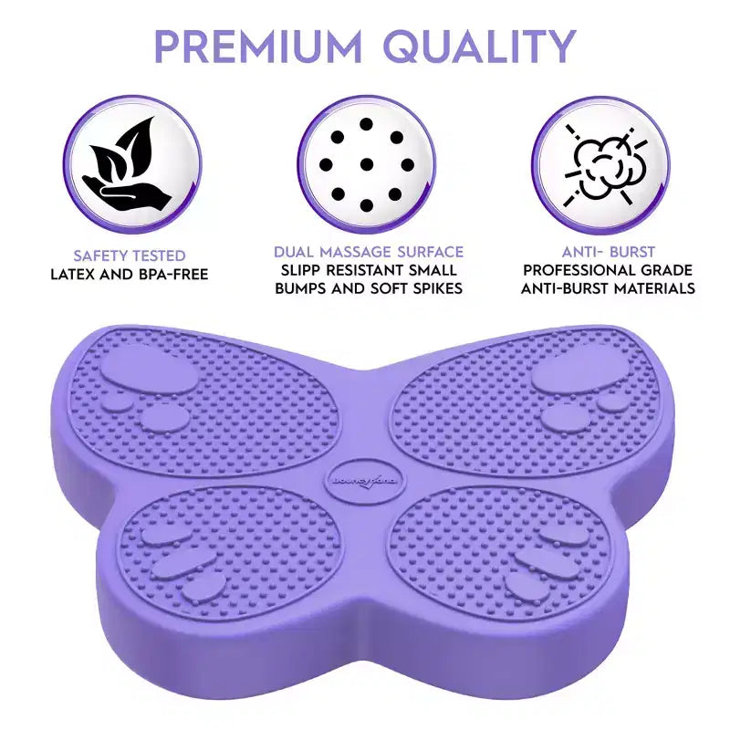 Bouncyband Wiggle Seat Sensory Cushion, Purple Butterfly