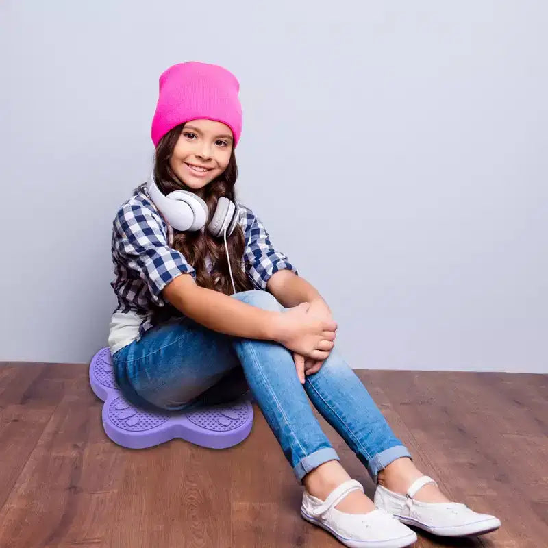 Bouncyband Wiggle Seat Sensory Cushion, Purple Butterfly