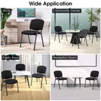 Costway Conference Chair Set Guest Reception Chairs with Powder Coated Metal FrameUpholstered Back & Seat for Meeting Room Black